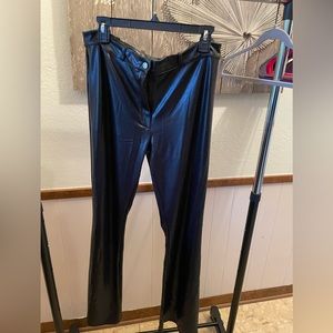 faux leather black pants
